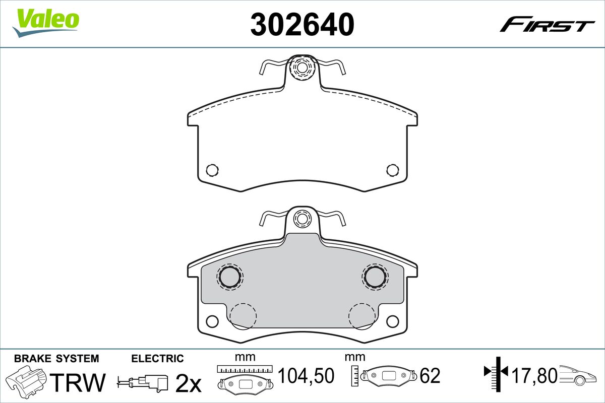 VALEO Fékbetét, mind 302640_VALEO